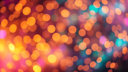 Abstract golden pattern of backlight reflector and gold glitter bokeh lights background. Image is blurred and made with colorful filters.