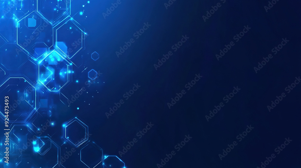 Poster abstract purple and blue background with a hexagon pattern for technology. abstract futuristic geome