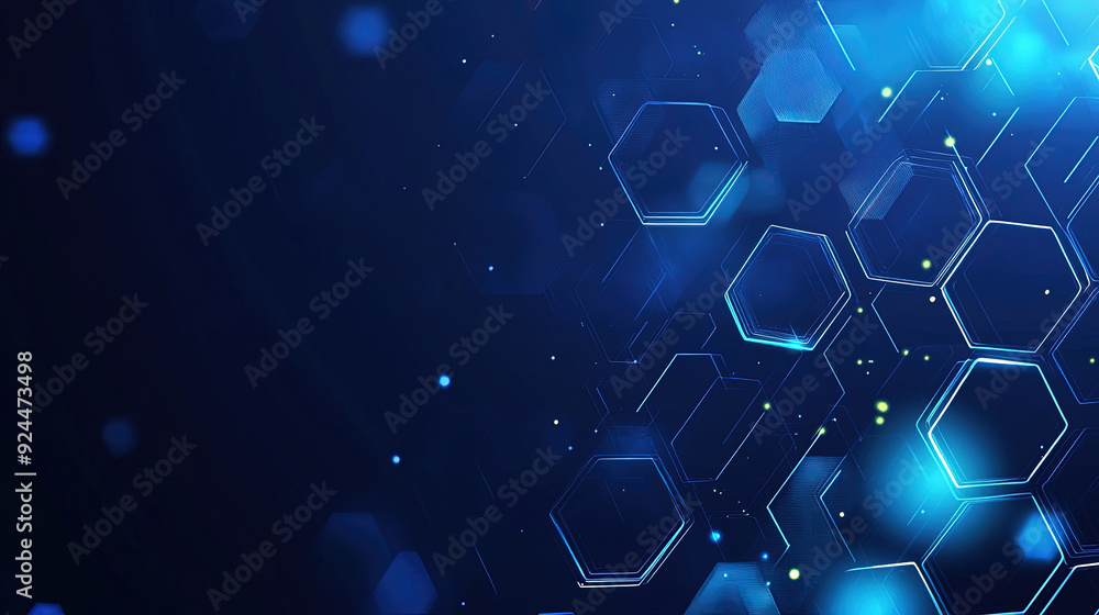 Poster abstract purple and blue background with a hexagon pattern for technology. abstract futuristic geome