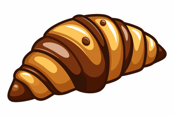 Photo croissant with chocolate art vector