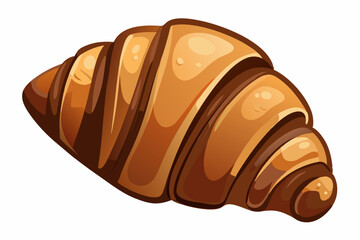 Photo croissant with chocolate art vector