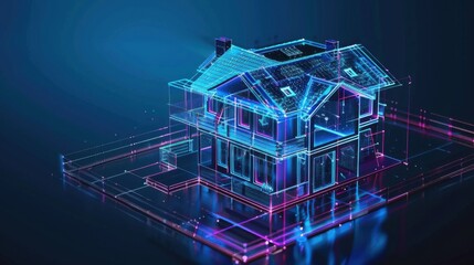 Obraz premium 3d design of a smart eco house.