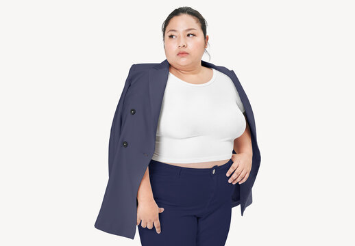 Apparel Plus Size Women Pants And Blazer Mockup