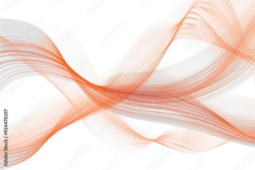 Poster abstract design featuring orange and white colors with wavy lines, suitable for use in graphic desig