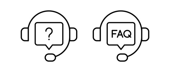 Question icon vector set. Online support symbol