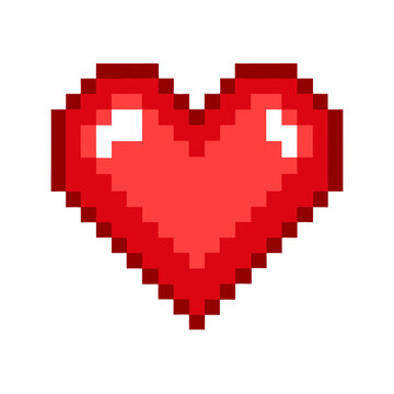 Naklejki Pixelated Red Heart - Transparent Background Vector