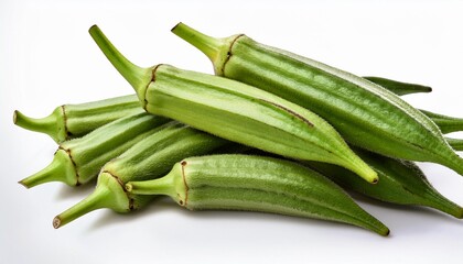 Obraz premium Young Okra Fresh and Clear: Transparent PNG Format