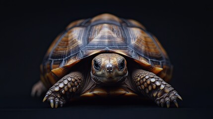 Obraz premium Tortoise isolated on black background