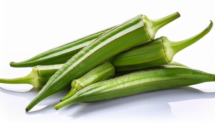 Fototapeta premium Young Okra Fresh and Clear: Transparent PNG Format