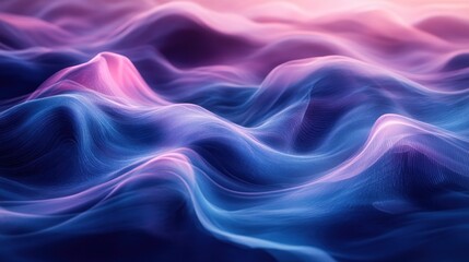 Fototapeta premium Dynamic Flowing Purple Waves Under Dreamy Sunset Sky