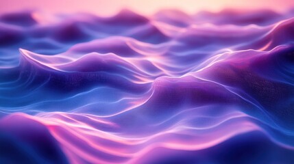 Obraz premium Soft fabric-like waves in pink and blue tones, ethereal vision