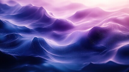 Obraz premium Flowing waves with violet-pink hues under gentle light.