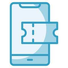 Online Ticket  Icon Element For Design