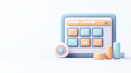 Fototapeta premium A modern interface design featuring colorful buttons and graphs, perfect for digital marketing and technology concepts.