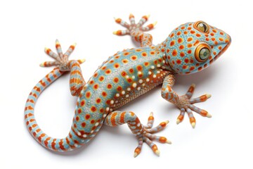 Colorful Gecko with Dotted Skin and Large Eyes.
