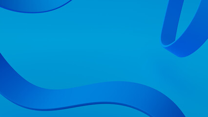 Minimalist abstract background with smooth, flowing white ribbons on a clean, blue surface