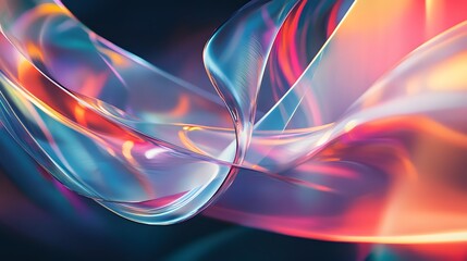 32. Abstract, intertwined ribbons of light with a holographic, otherworldly quality