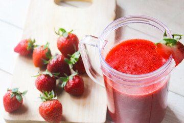 strawberry smoothie in a glass