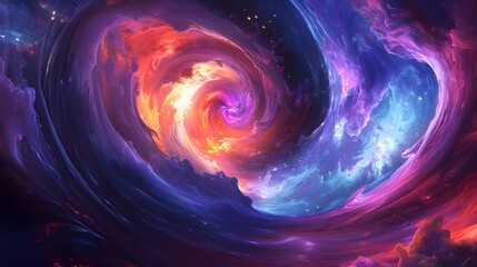 38. A swirling maelstrom of color and light with a dynamic, high-tech appearance