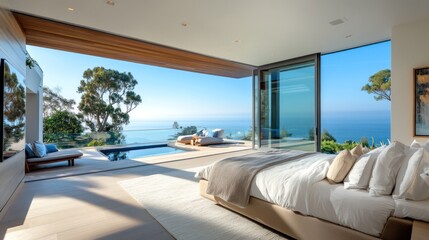 Modern Bedroom with Ocean View