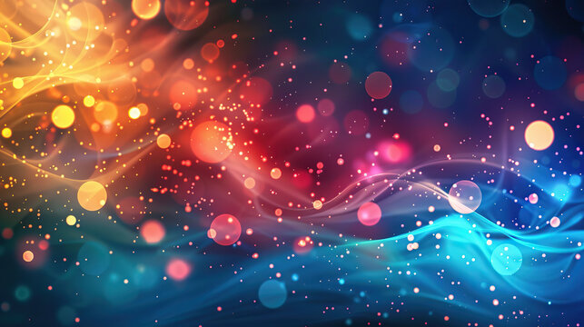 Colorful abstract bokeh painting with blue and red hues creative design modern artistic expression