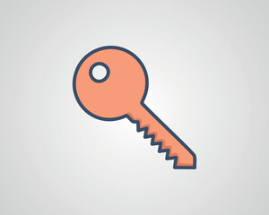 Vector key line icon. Symbol in trendy outline style. Vector illustration isolated on a white background.