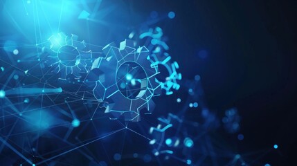 Naklejka premium Abstract Gear Network - Digital Technology Concept