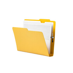 Yellow File Folder isolated on transparent background