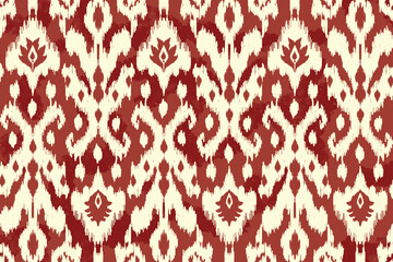 Ikat paisley embroidery on the fabric in Indonesia,India and asian countries.geometric ethnic oriental seamless pattern.Aztec style. illustration.design for texture,fabric,clothing,wrapping,carpet