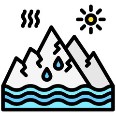 Arctic Melting lineal multi color, related to ecology and environment theme. Use for modern concept, UI or UX kit, web and app development.