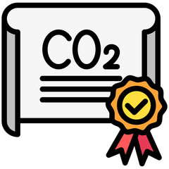 Emissions Trading lineal multi color, related to ecology and environment theme. Use for modern concept, UI or UX kit, web and app development.