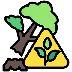 Habitat Destruction lineal multi color, related to ecology and environment theme. Use for modern concept, UI or UX kit, web and app development.