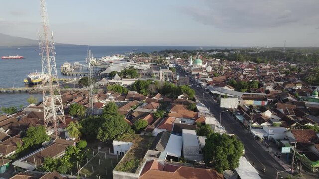 Ketapang Banyuwangi coastline, Indonesia, the ferry port terminal to Bali island.