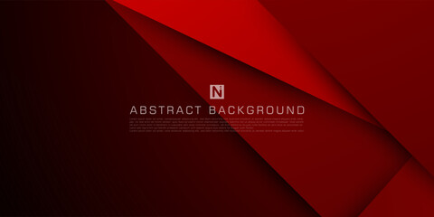 Dark red abstract 3D background overlap pattern layer on dark space for text background design. Eps10 vector