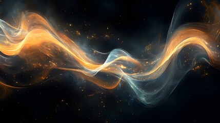 Fototapeta premium 65. Abstract ribbons of light intertwining in a dark, cosmic space with a sense of fluid motion