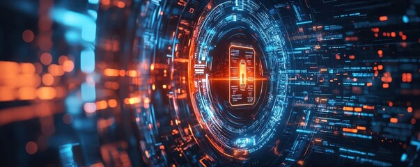 Financial data encryption, holographic security lock, secure banking system, digital protection