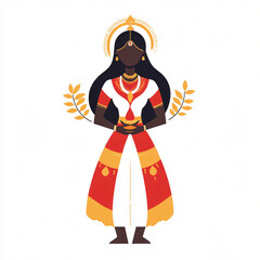 Obraz premium Illustration of Chaitra Navratri in minimalist design