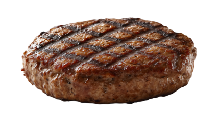 Ground Beef Hamburger Patty On A Transparent Background