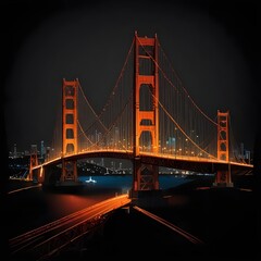 Obraz premium bridge of a big city at night