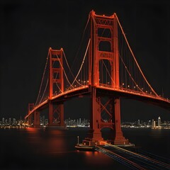 Fototapeta premium bridge of a big city at night