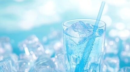 Refreshing Drink with Ice Cubes
