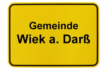 Illustration eines Ortsschildes der Gemeinde Wiek a. Darß in Mecklenburg-Vorpommern