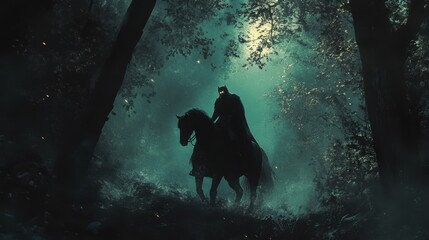 Mysterious Rider in the Forest.