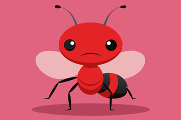 cute sad ant catoon style vector art illustration 