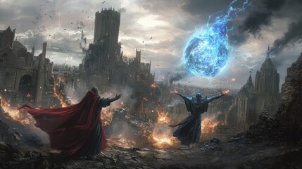 Magic Duel in a Ruined City.