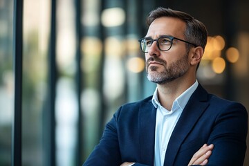 Fototapeta premium A business executive is contemplating strategic changes to strengthen resilience during
