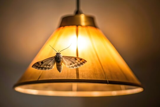 moth fly attract to glowing lamp in house