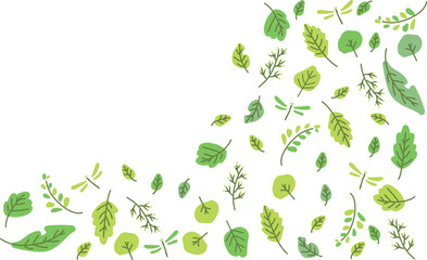 ボタニカルな秋のシンプルなベクターイラスト背景素材