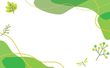 緑のボタニカルなベクターイラストフレーム背景素材