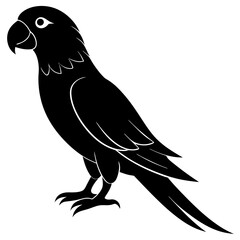 Cute Parrot bird Silhouette vector illustration